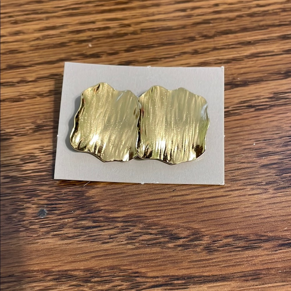 Vintage Avon Gold Textured Pierced Earrings